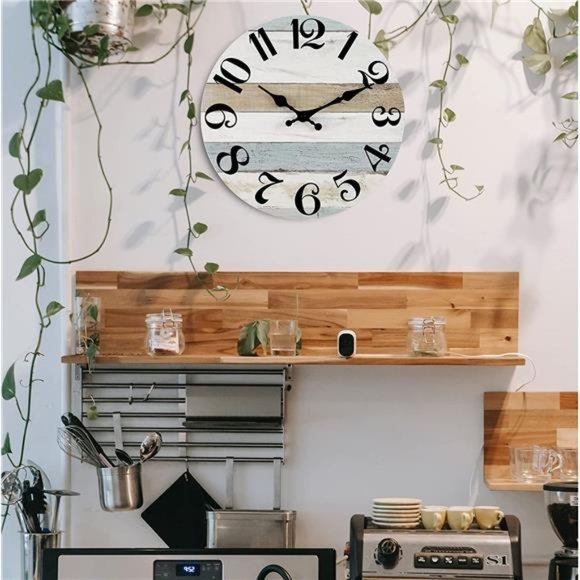 10 Inch Country Rustic Silent Non-Ticking Wall Clocks Battery Operated - Picture 4 of 6